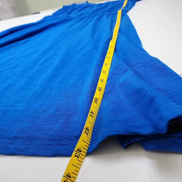 Talbots Womens Eyelet Slub Knit Fit & Flare Dress Size Small Blue Flutter Sleeve - Picture 10 of 10